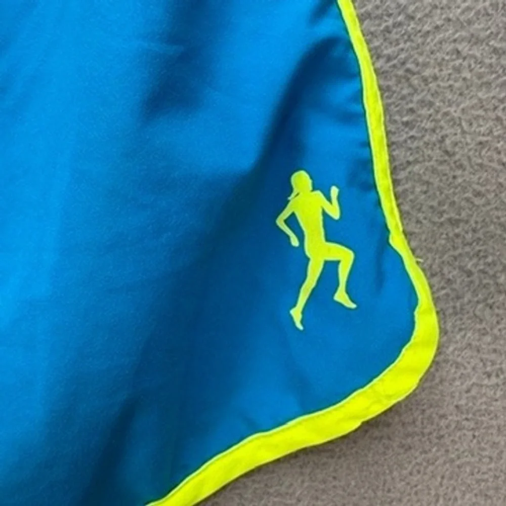 Adidas Running Shorts Marathon 10 Regular Fit Medium Blue Neon Yellow 3 Stripe